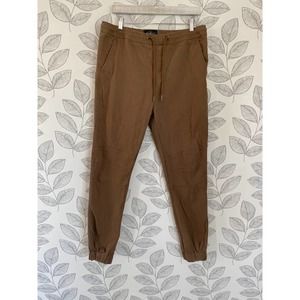Across the Pond Brown Tie Waist Pants, Size M